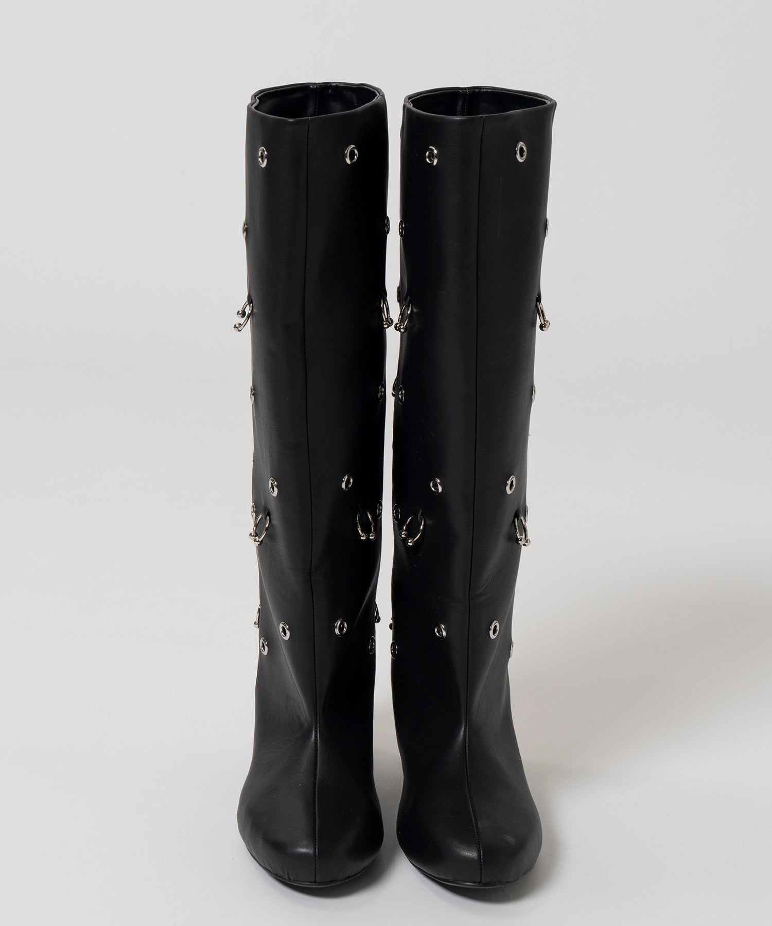 【26AUTUMN PRE-ORDER】Round-Toe Pierced Wide Long Boots