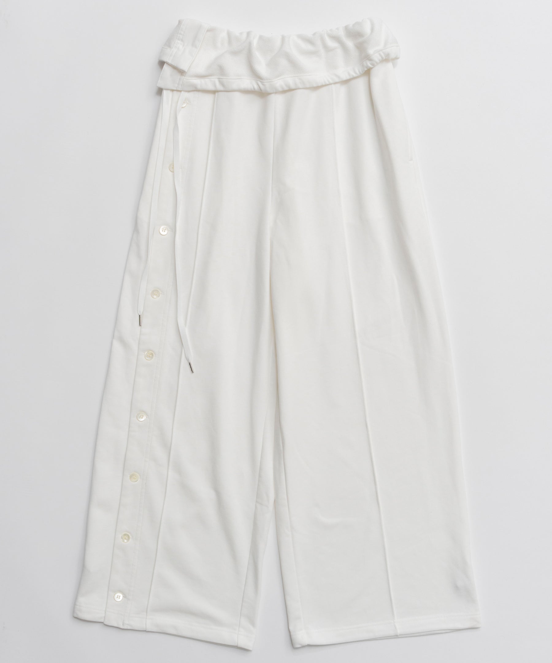 Button Slit Turn-Back Sweat Pants
