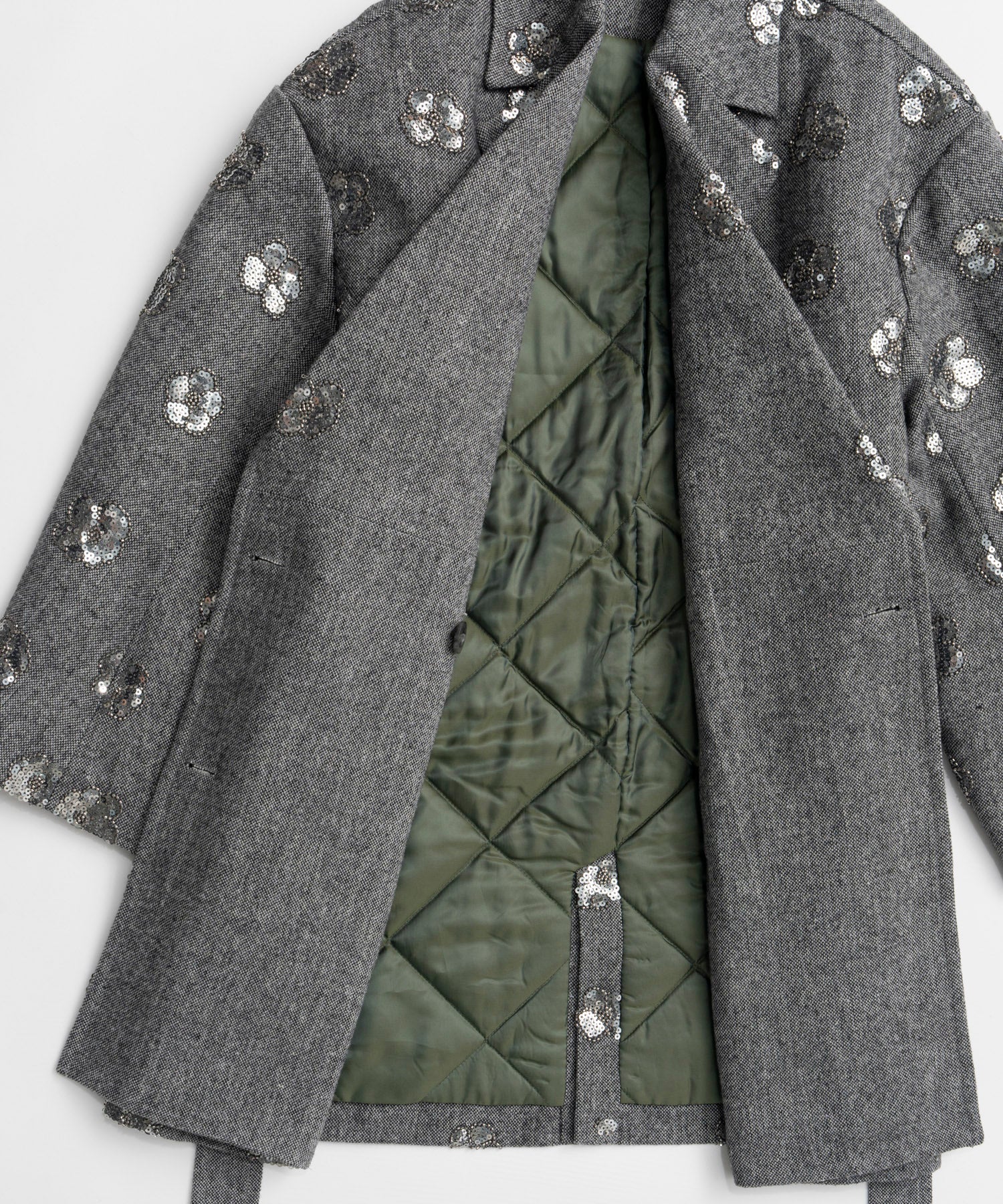 【26WINTER PRE-ORDER】Sequin Embroidered Tweed Midi Coat