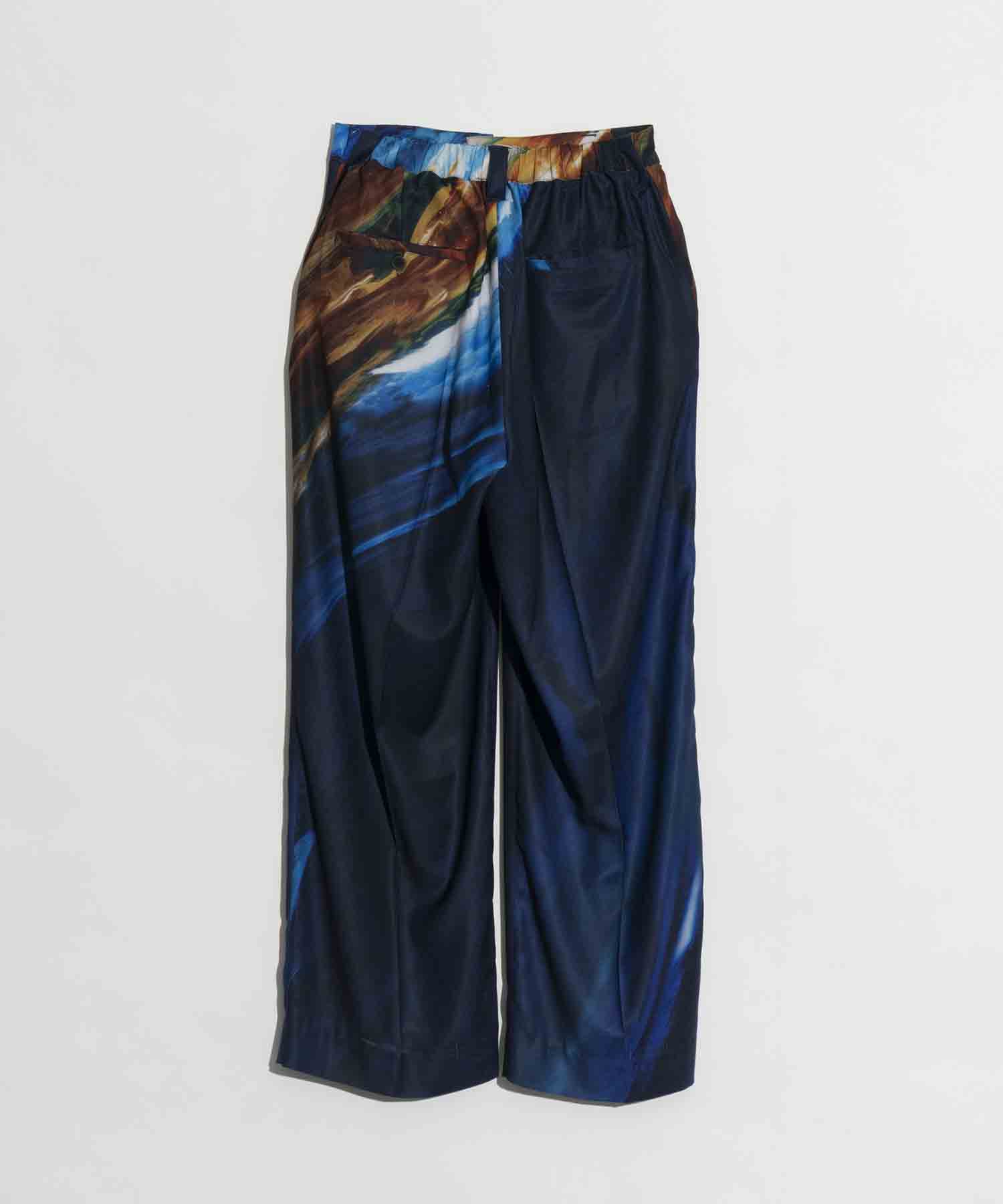 【COLLABORATION ITEM】ideas and PAINTING Abstract One-Tuck Wide Pants