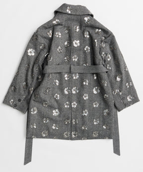 【26WINTER PRE-ORDER】Sequin Embroidered Tweed Midi Coat