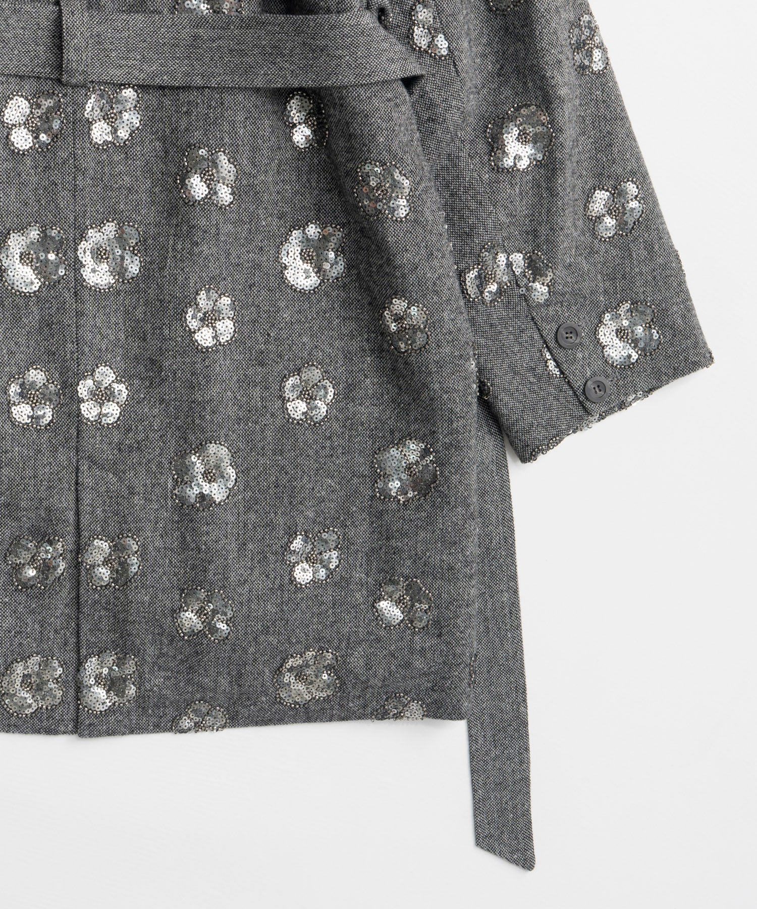 【26WINTER PRE-ORDER】Sequin Embroidered Tweed Midi Coat