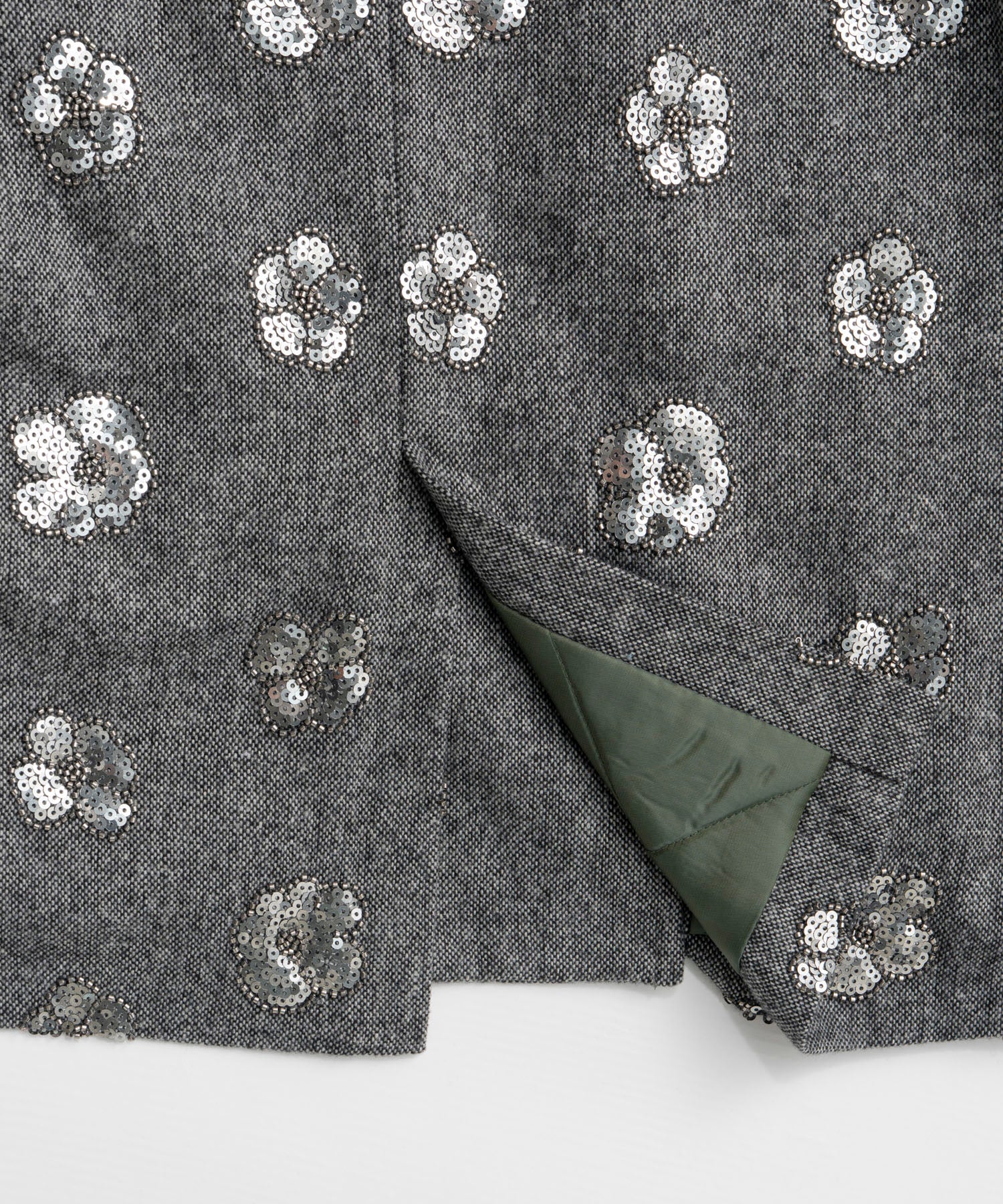 【26WINTER PRE-ORDER】Sequin Embroidered Tweed Midi Coat