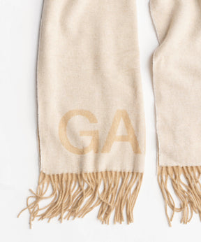 GANNI】Fringed Wool Scarf