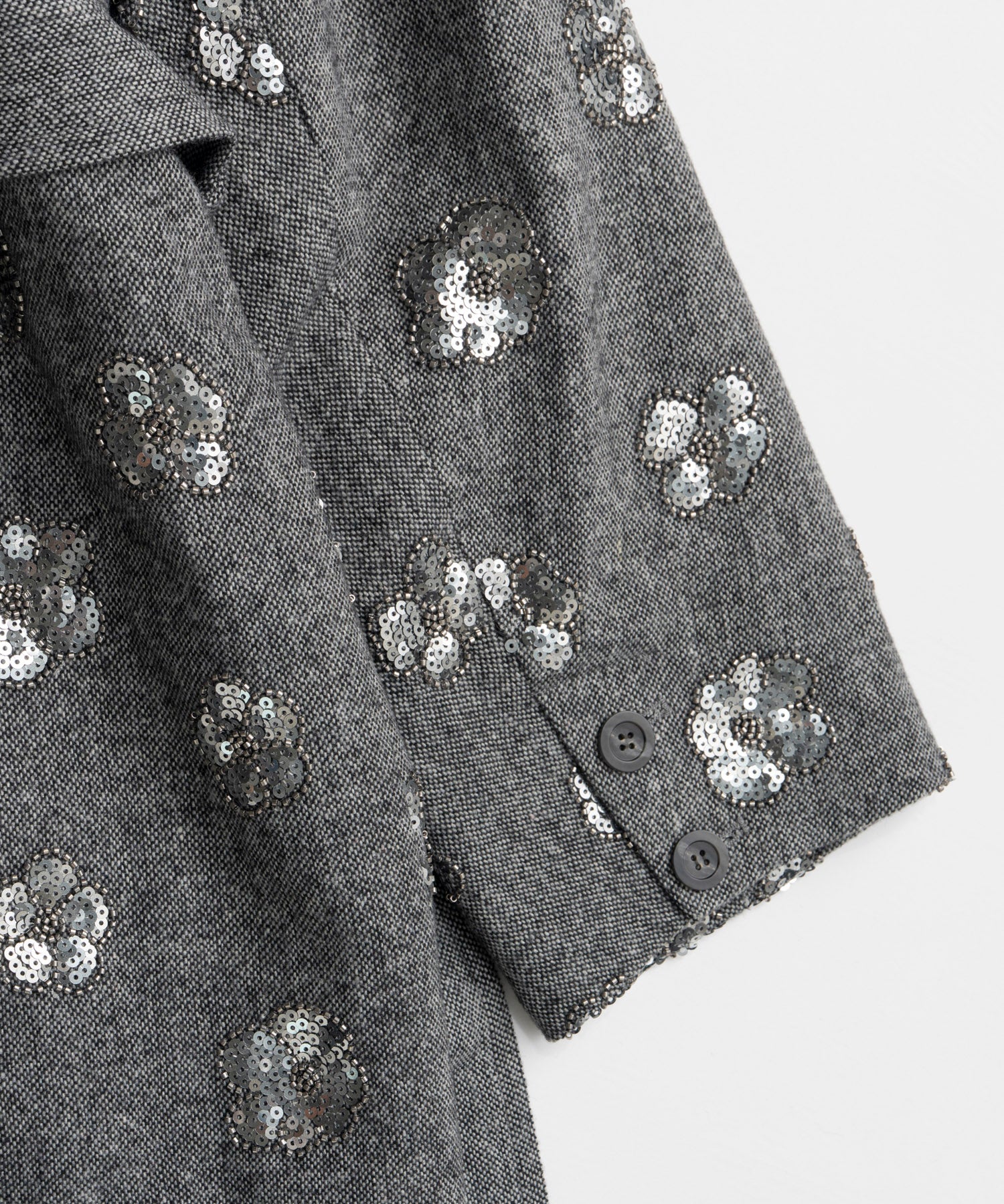 【26WINTER PRE-ORDER】Sequin Embroidered Tweed Midi Coat