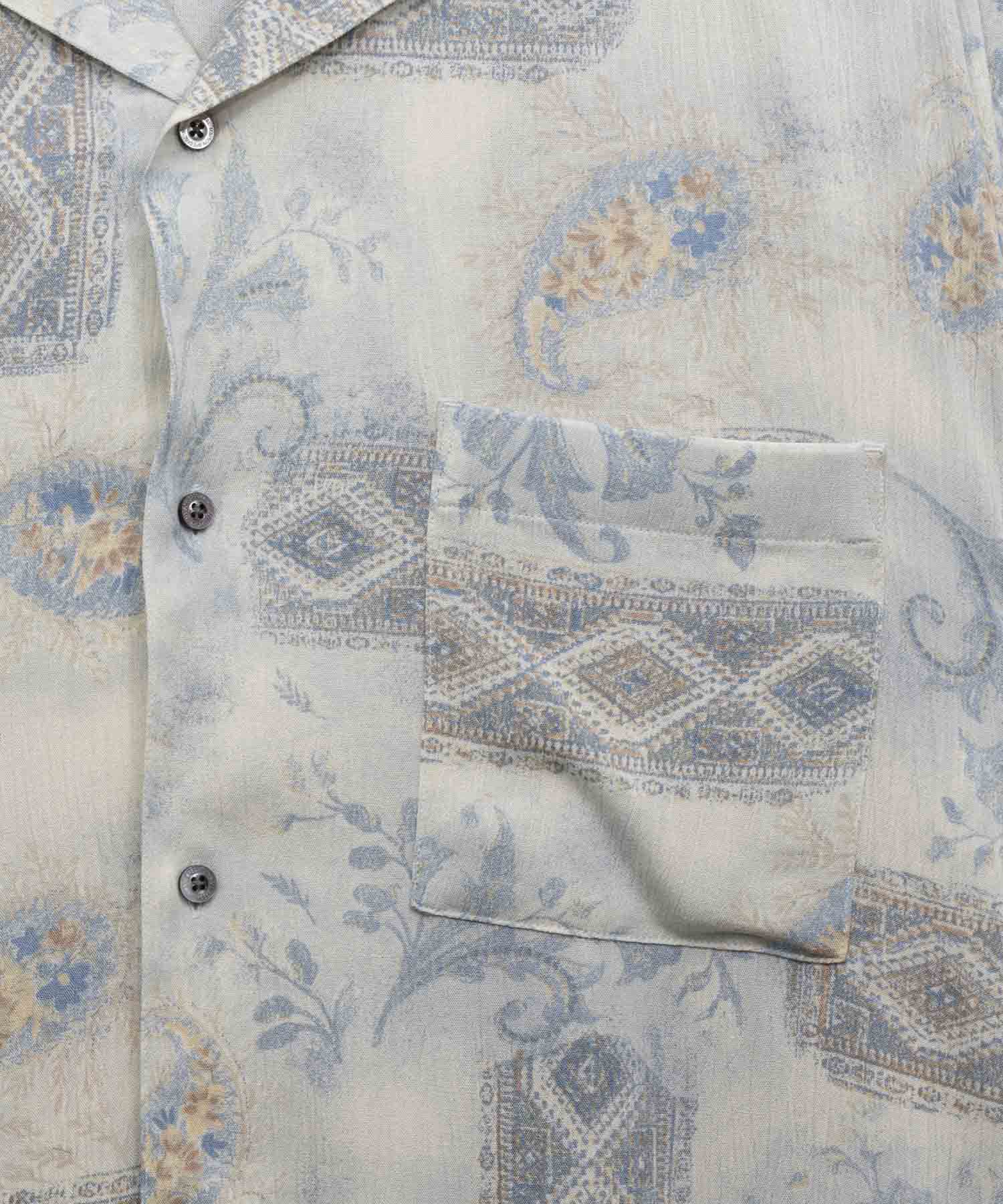 【Italian Dead Stock Fabric】Prime-Over Short Sleeve Open Collar Shirt