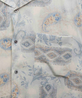 [Italian Dead Stock Fabric] Prime-Over Short Sleeve Open Collar Shirt