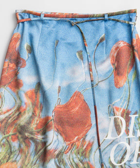 【26WINTER PRE-ORDER】DISTORTED BLOOM Logo Print Tight Skirt