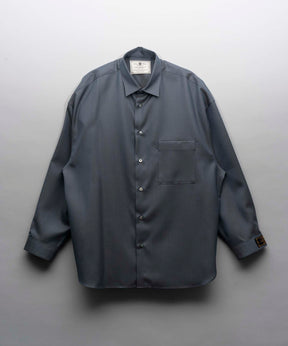 4 Colors Chambray Washable Wool Prime-Over Regular Collar Shirt