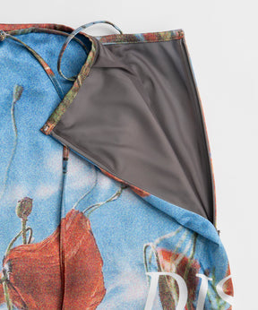 【26WINTER PRE-ORDER】DISTORTED BLOOM Logo Print Tight Skirt
