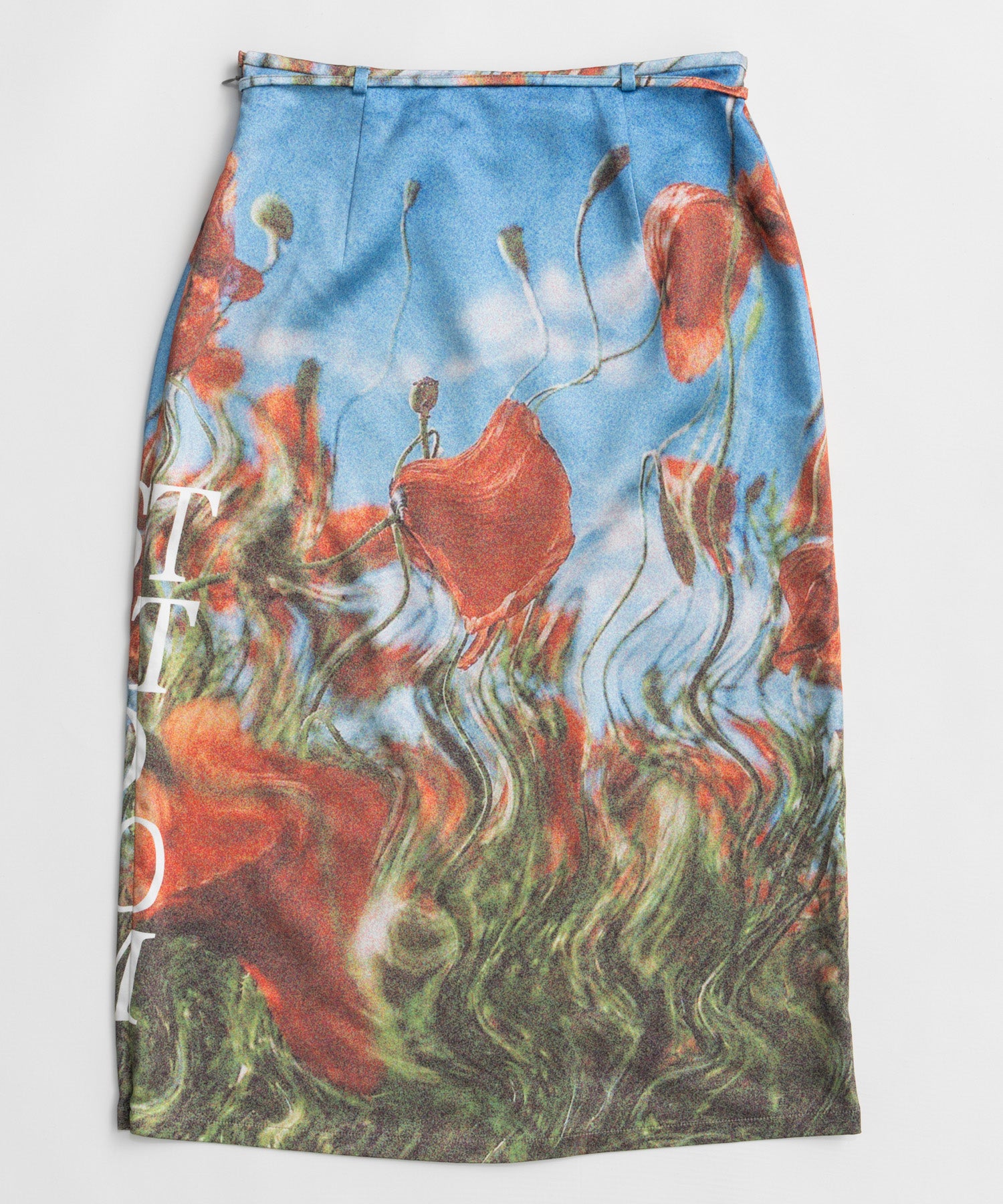 【26WINTER PRE-ORDER】DISTORTED BLOOM Logo Print Tight Skirt