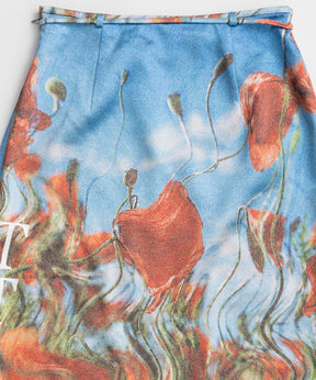【26WINTER PRE-ORDER】DISTORTED BLOOM Logo Print Tight Skirt