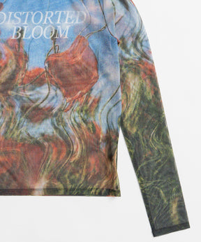 【26WINTER PRE-ORDER】DISTORTED BLOOM Logo Sheer Top