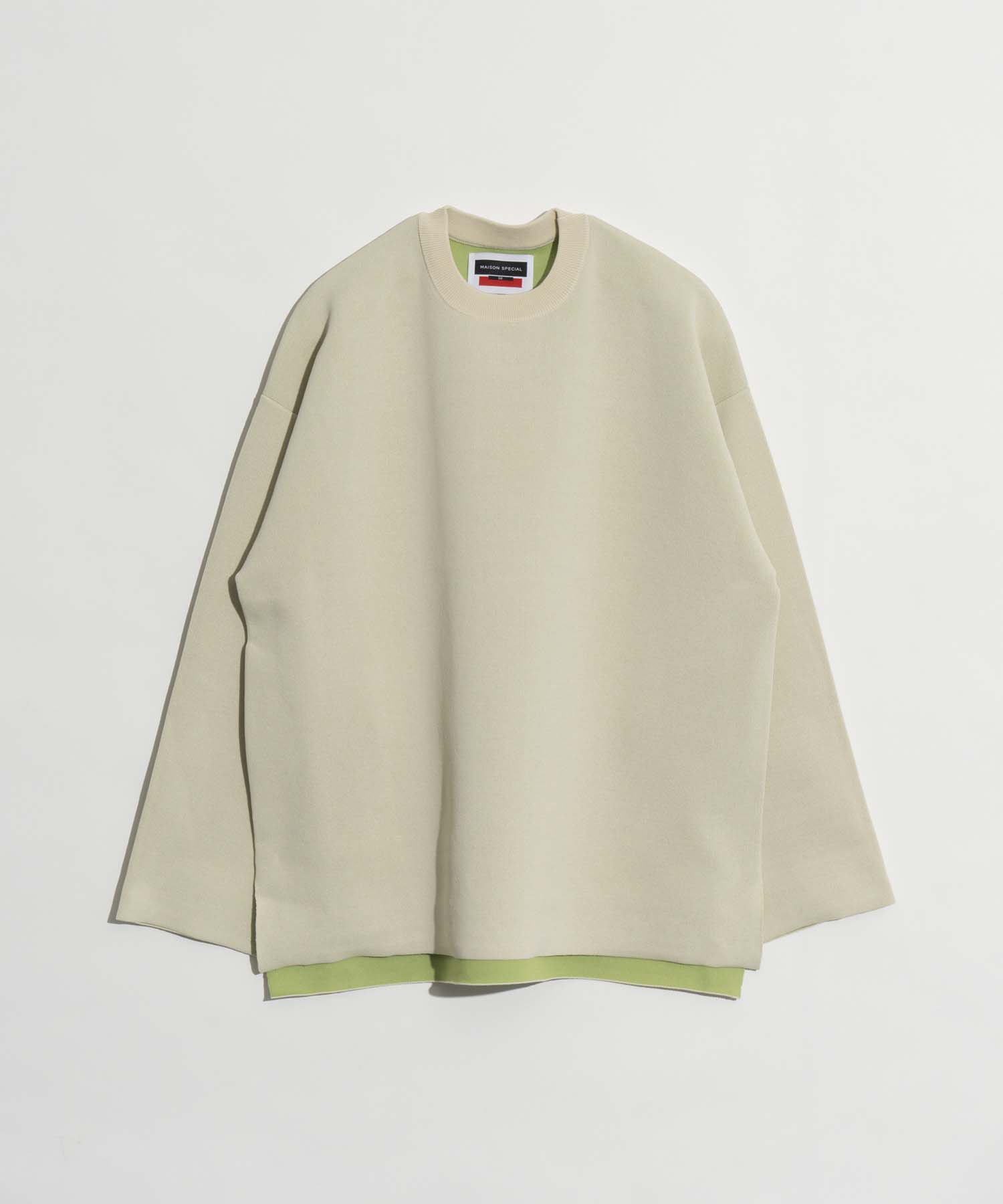 【SALE】Double-Face Knit Prime-Over Reversible Crew Neck Pullover