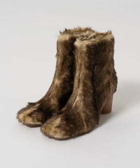 【26AUTUMN PRE-ORDER】Fur-Like Square Short Boots