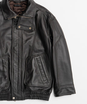 【26AUTUMN PRE-ORDER】Sheep Leather Swing Top Blouson