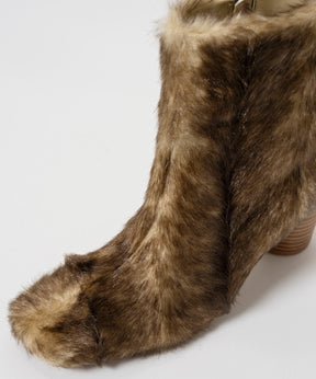 【26AUTUMN PRE-ORDER】Fur-Like Square Short Boots
