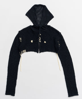 【26SPRING PRE-ORDER】Zip Short Cardigan with Babouche Collar