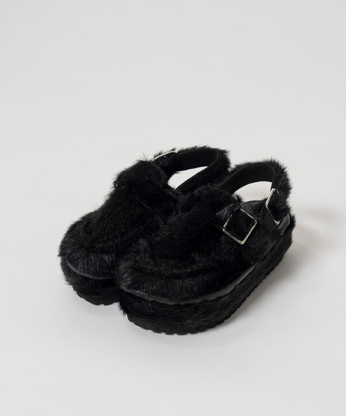 【26AUTUMN PRE-ORDER】Fur-Like Volume Sole Slingback Mules