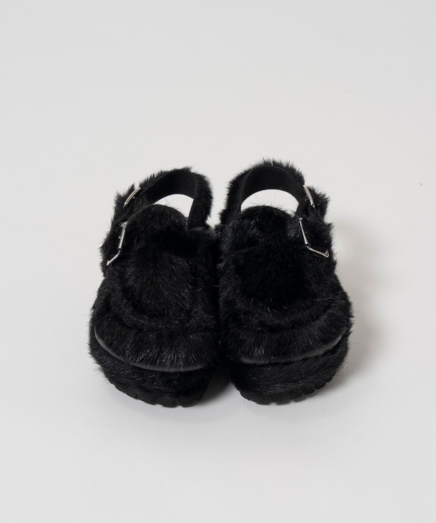 【26AUTUMN PRE-ORDER】Fur-Like Volume Sole Slingback Mules