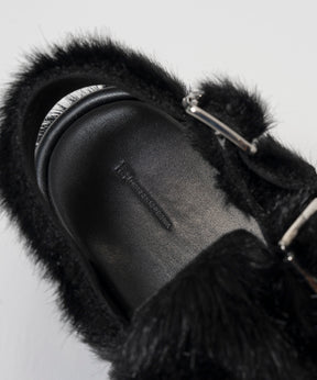 【26AUTUMN PRE-ORDER】Fur-Like Volume Sole Slingback Mules