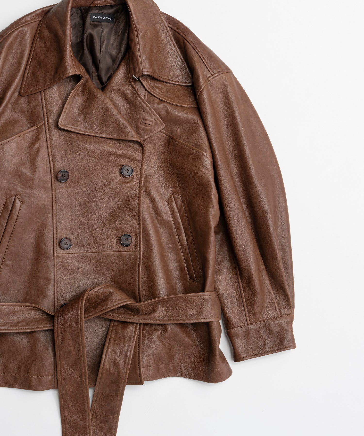 【26AUTUMN PRE-ORDER】Leather Short Trench Coat