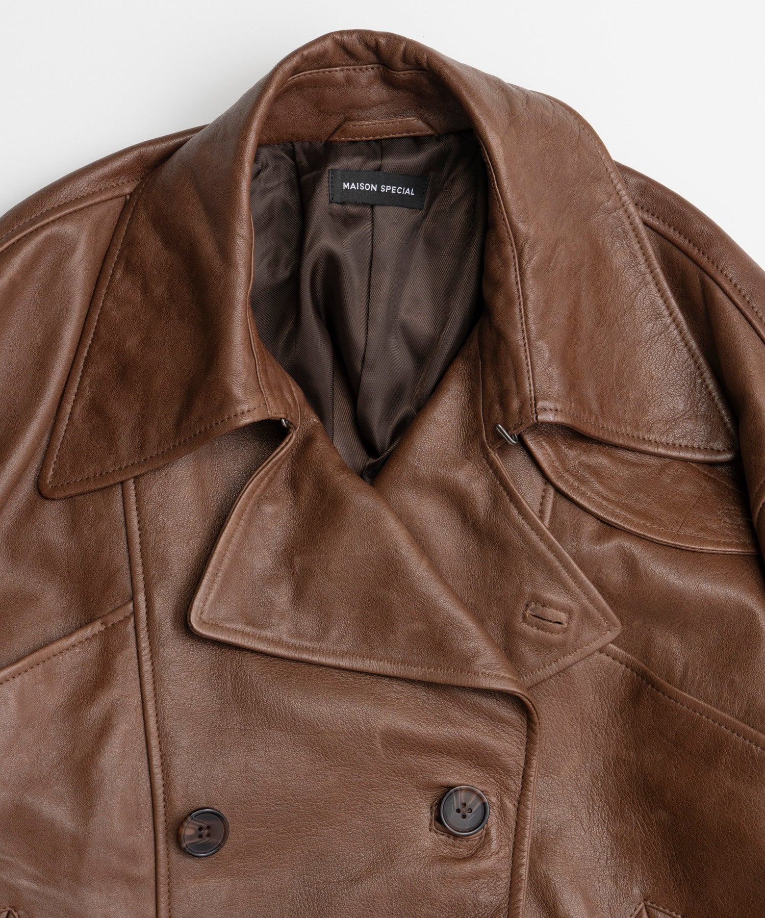 【26AUTUMN PRE-ORDER】Leather Short Trench Coat