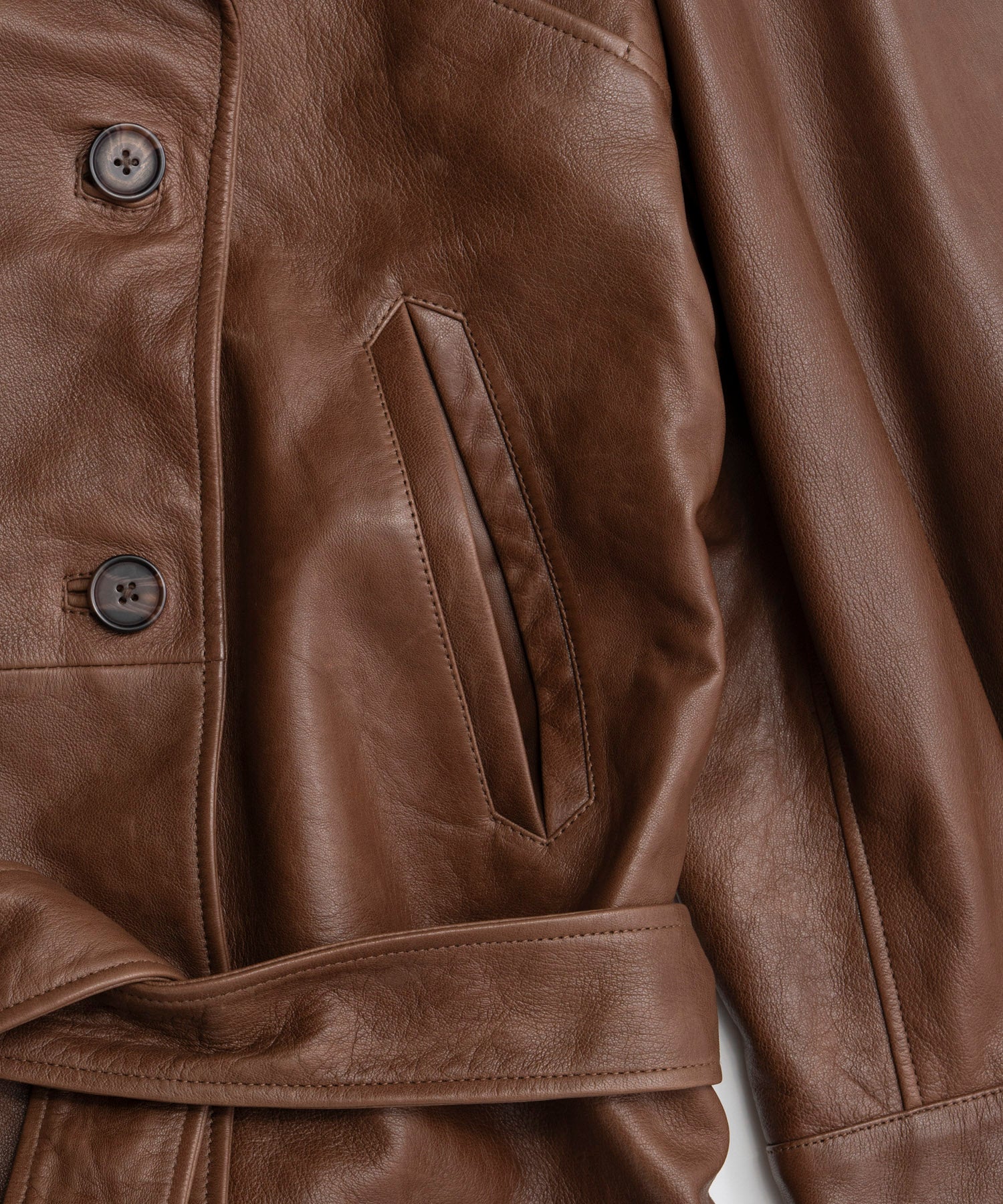 【26AUTUMN PRE-ORDER】Leather Short Trench Coat