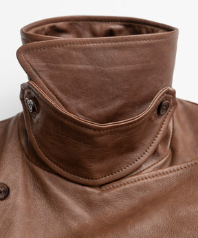 【26AUTUMN PRE-ORDER】Leather Short Trench Coat