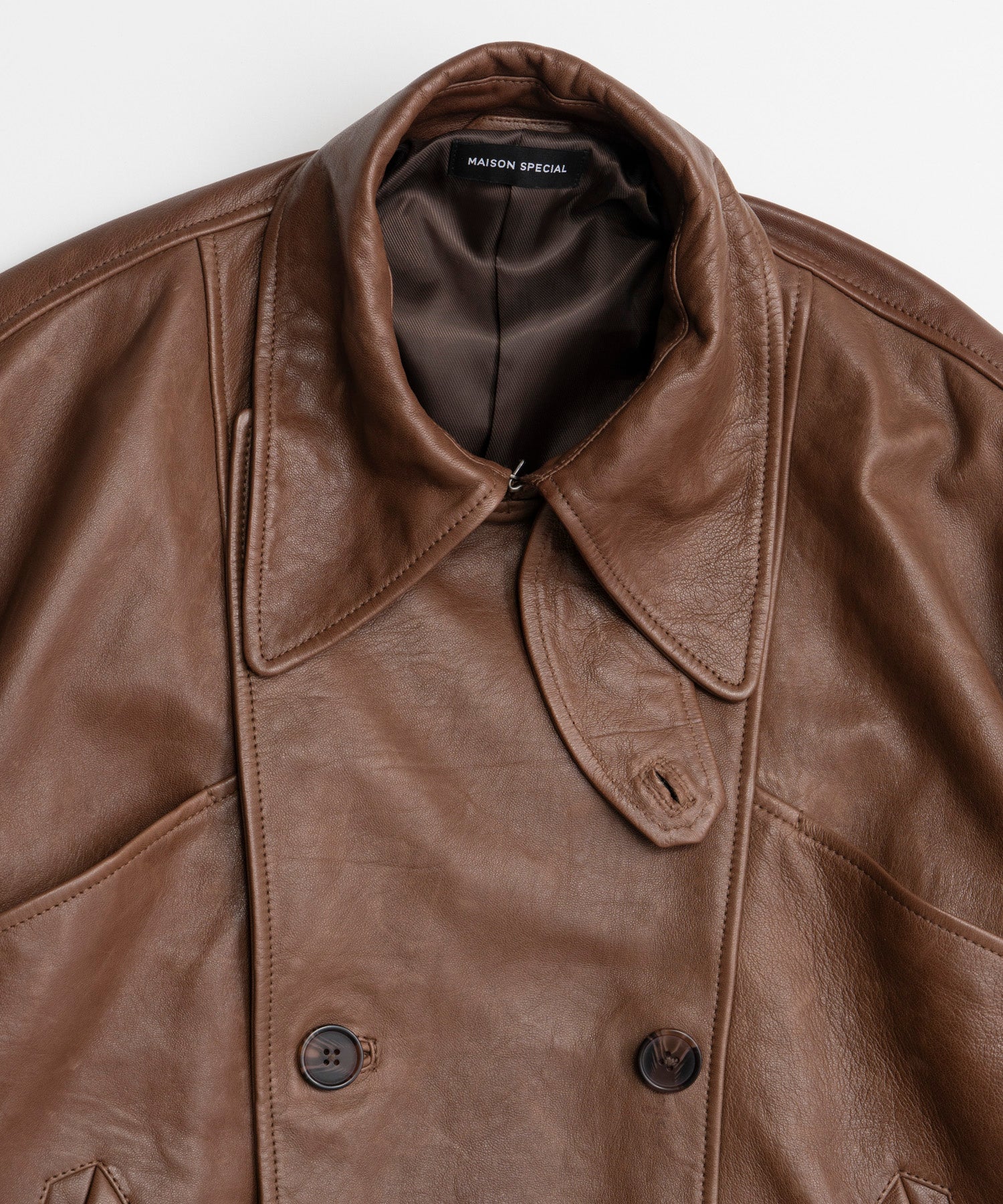 【26AUTUMN PRE-ORDER】Leather Short Trench Coat