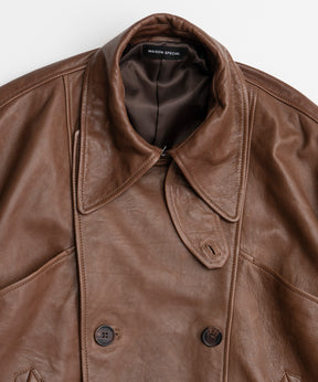 【26AUTUMN PRE-ORDER】Leather Short Trench Coat