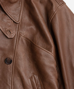 【26AUTUMN PRE-ORDER】Leather Short Trench Coat
