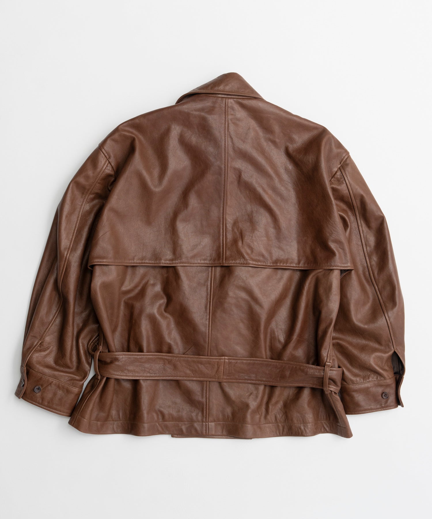 【26AUTUMN PRE-ORDER】Leather Short Trench Coat