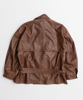 【26AUTUMN PRE-ORDER】Leather Short Trench Coat