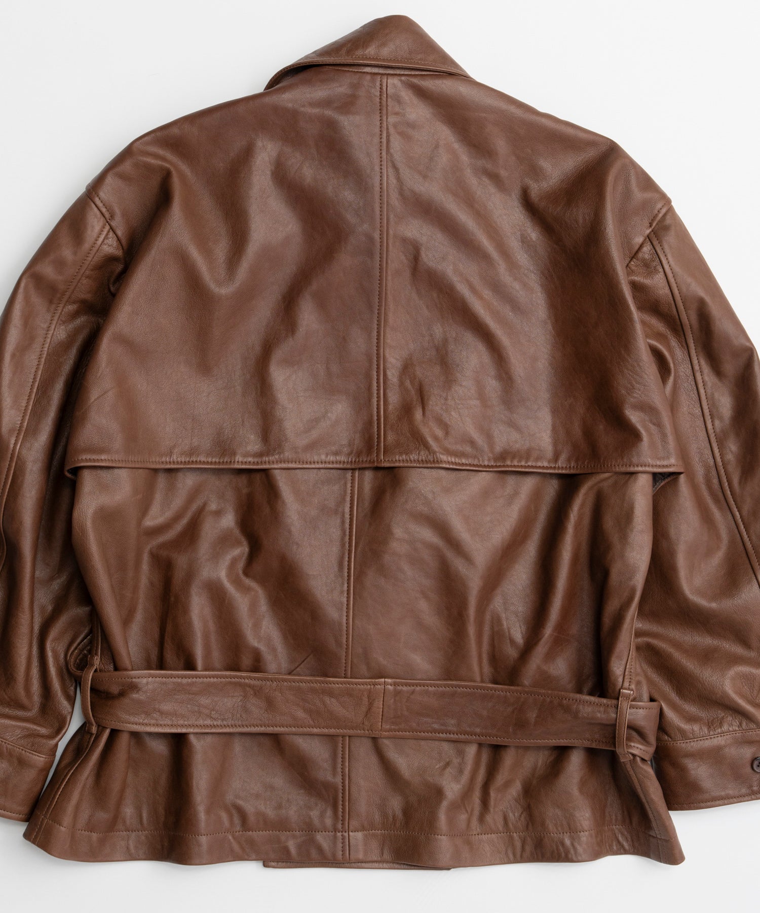 【26AUTUMN PRE-ORDER】Leather Short Trench Coat