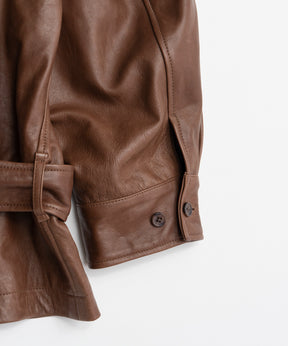 【26AUTUMN PRE-ORDER】Leather Short Trench Coat