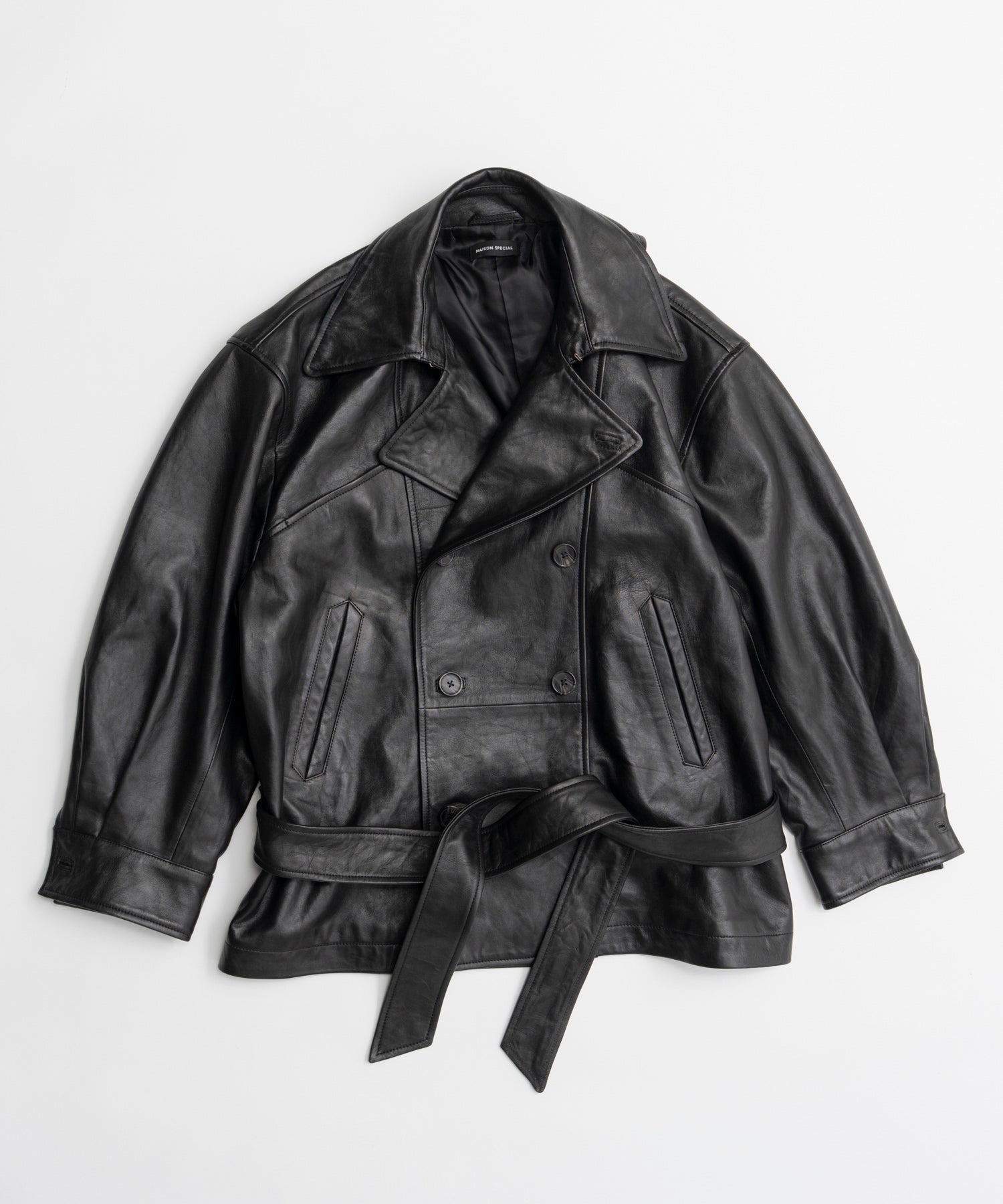 【26AUTUMN PRE-ORDER】Leather Short Trench Coat