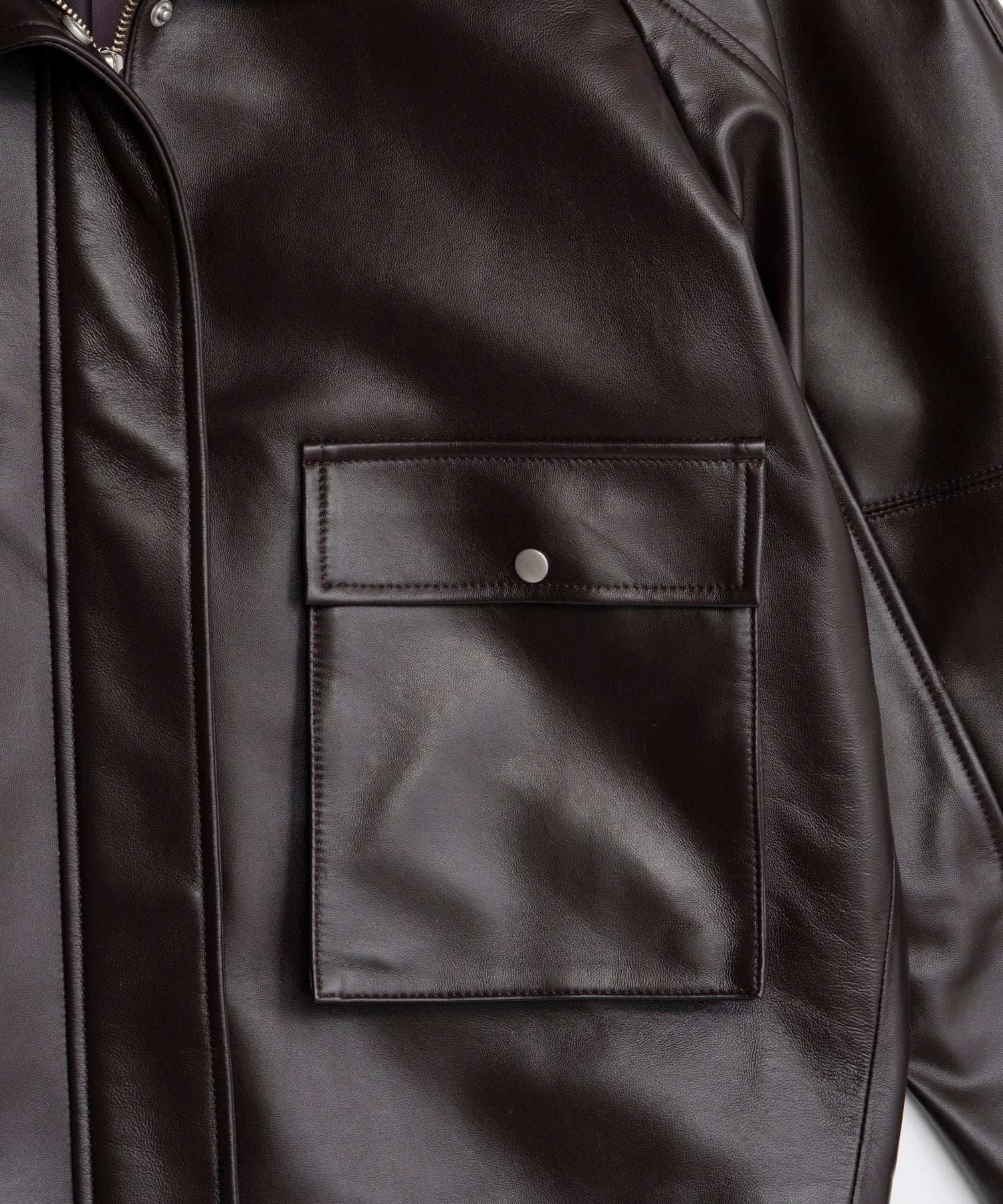 【26AUTUMN PRE-ORDER】Oversized Stand Collar Leather Blouson
