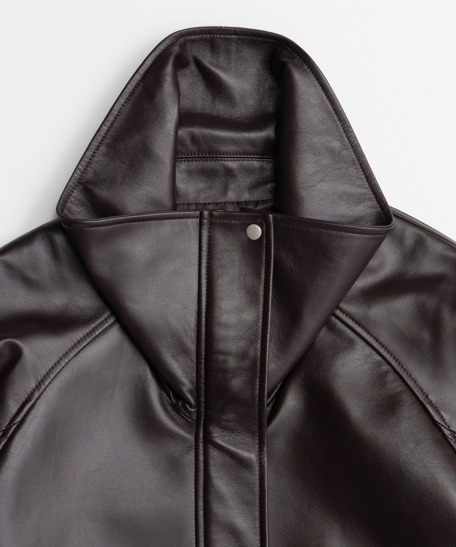 【26AUTUMN PRE-ORDER】Oversized Stand Collar Leather Blouson