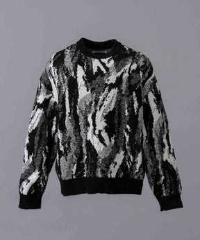 Prime-Over 4 스레드 초록 Jacquard Knit 풀오버