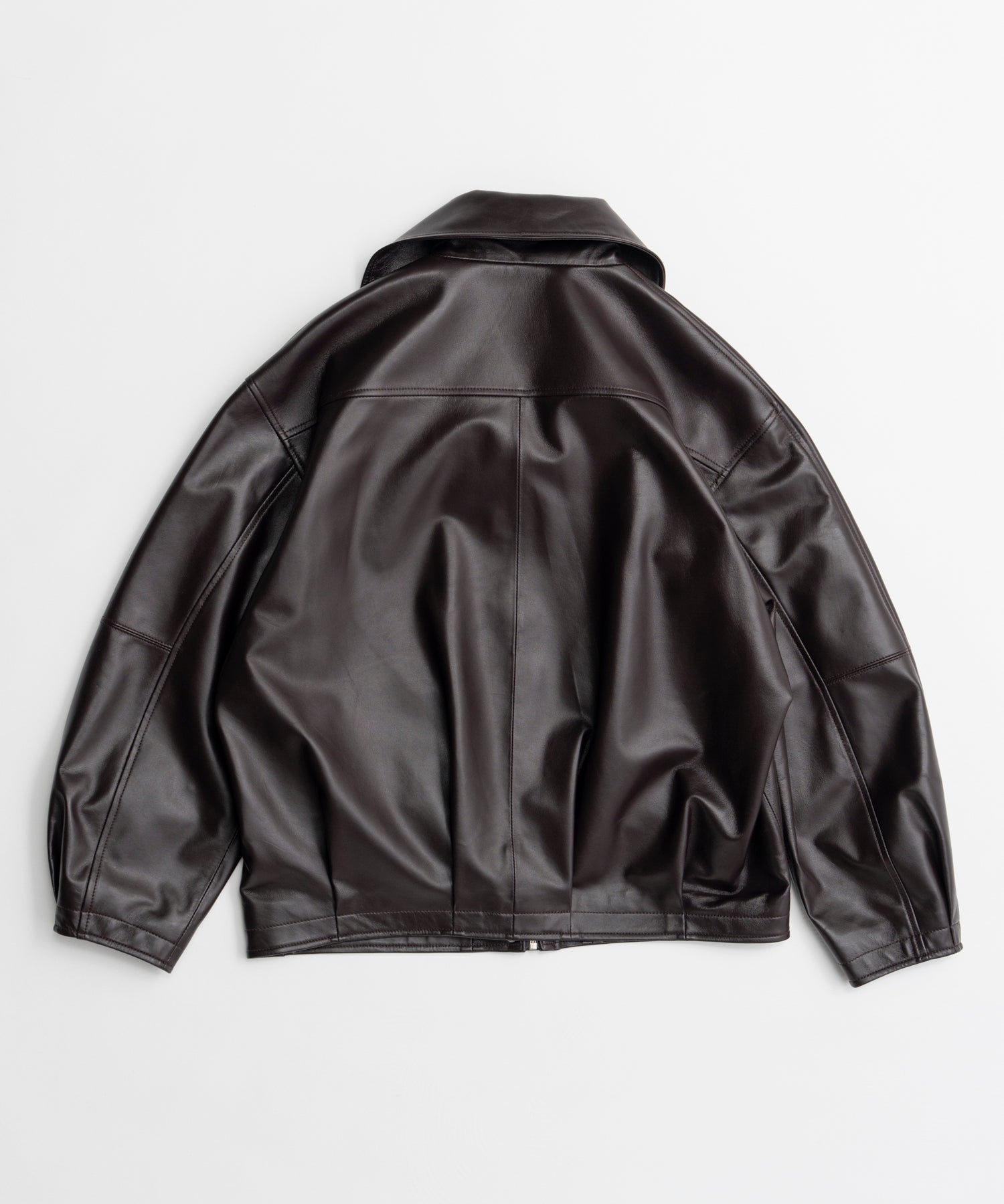 【26AUTUMN PRE-ORDER】Oversized Stand Collar Leather Blouson
