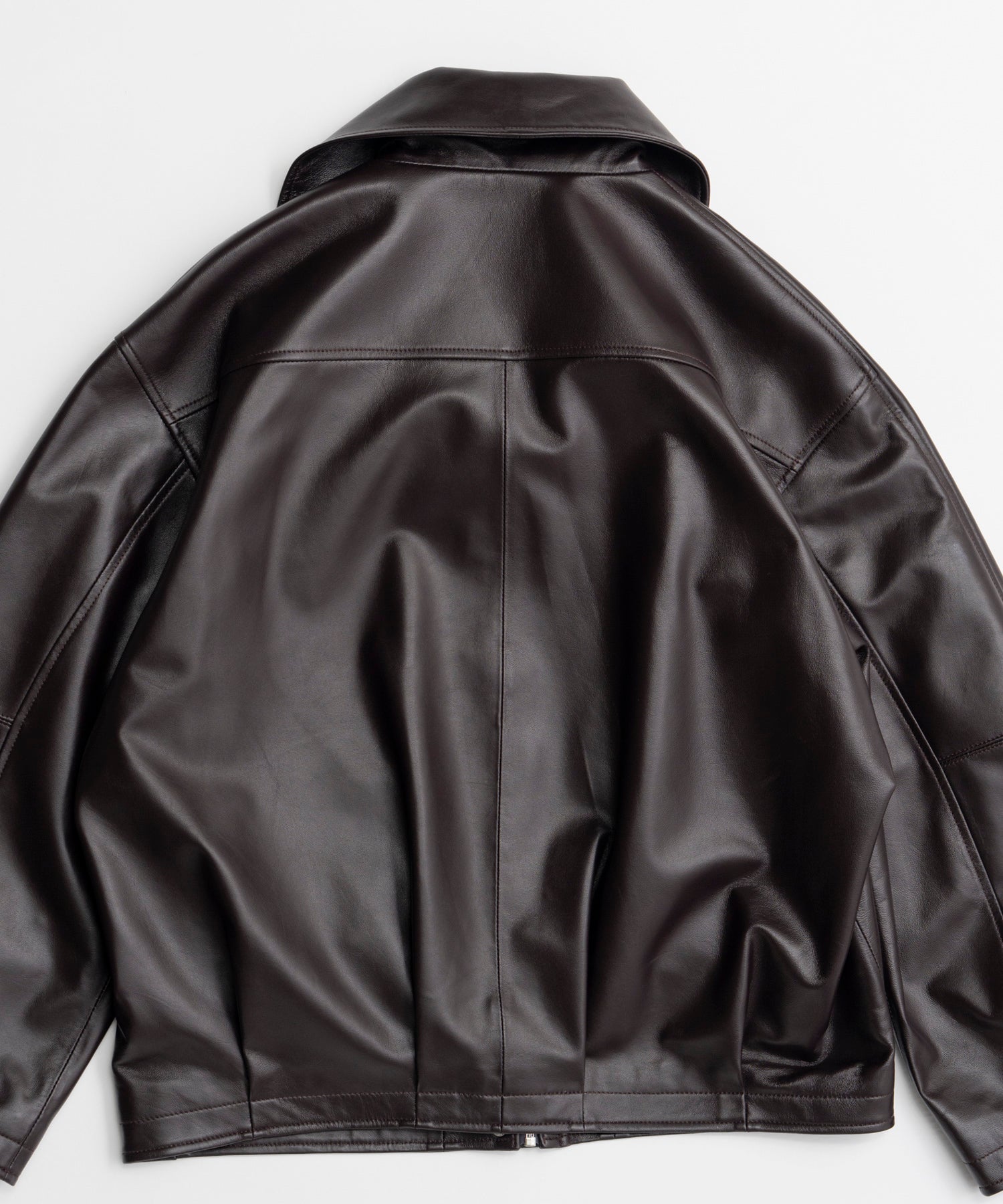 【26AUTUMN PRE-ORDER】Oversized Stand Collar Leather Blouson