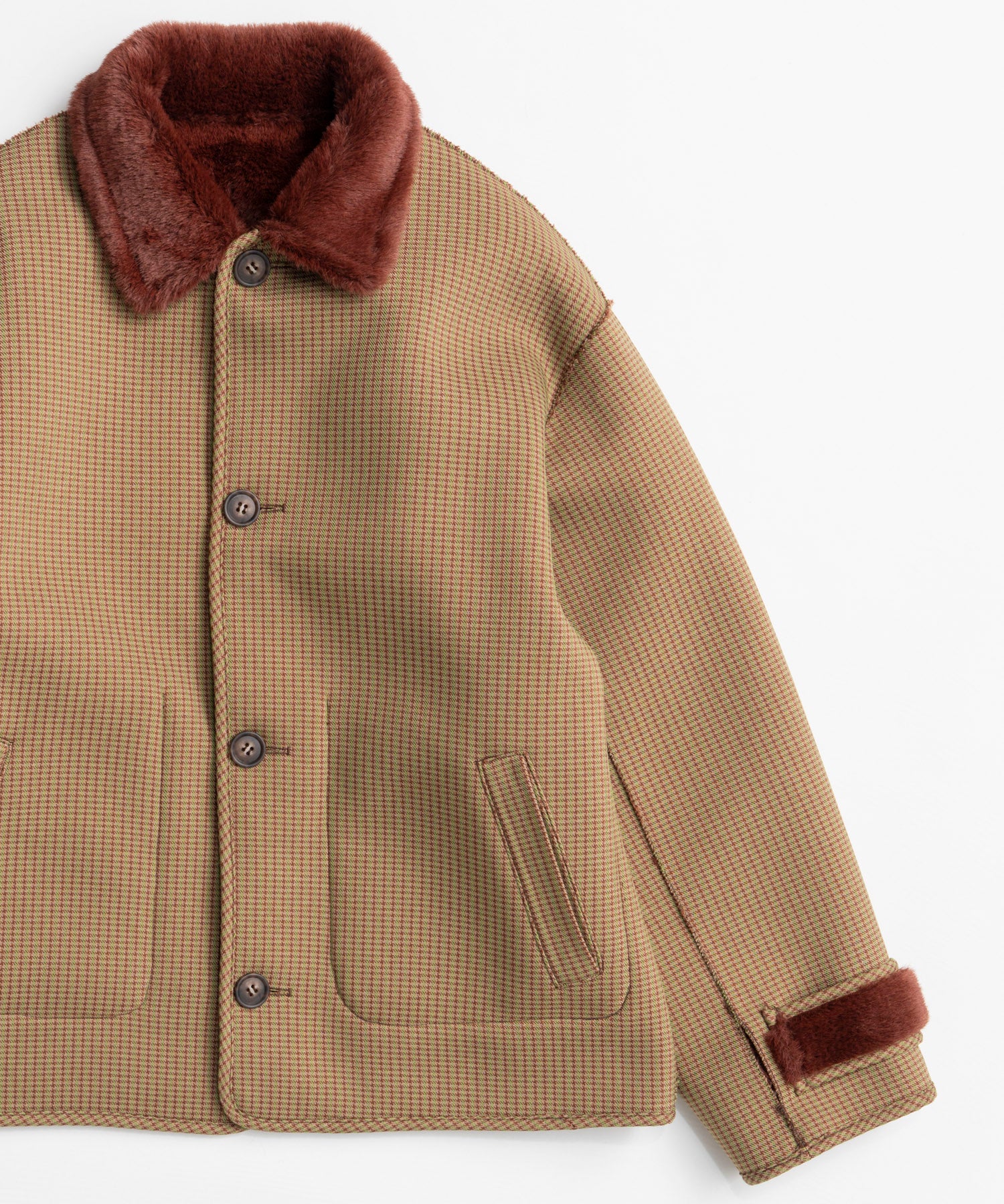 【26WINTER PRE-ORDER】Reversible Checked Boa Coat
