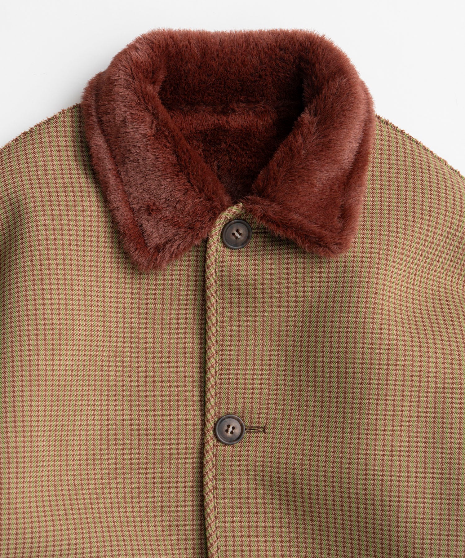 【26WINTER PRE-ORDER】Reversible Checked Boa Coat