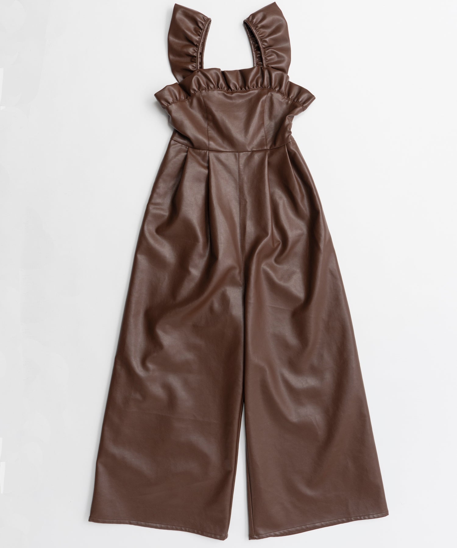 【26AUTUMN PRE-ORDER】Vegan Leather Frill Rompers