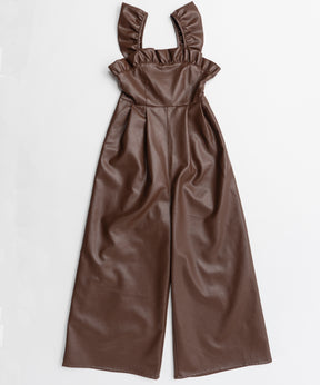 【26AUTUMN PRE-ORDER】Vegan Leather Frill Rompers
