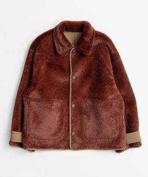 【26WINTER PRE-ORDER】Reversible Checked Boa Coat
