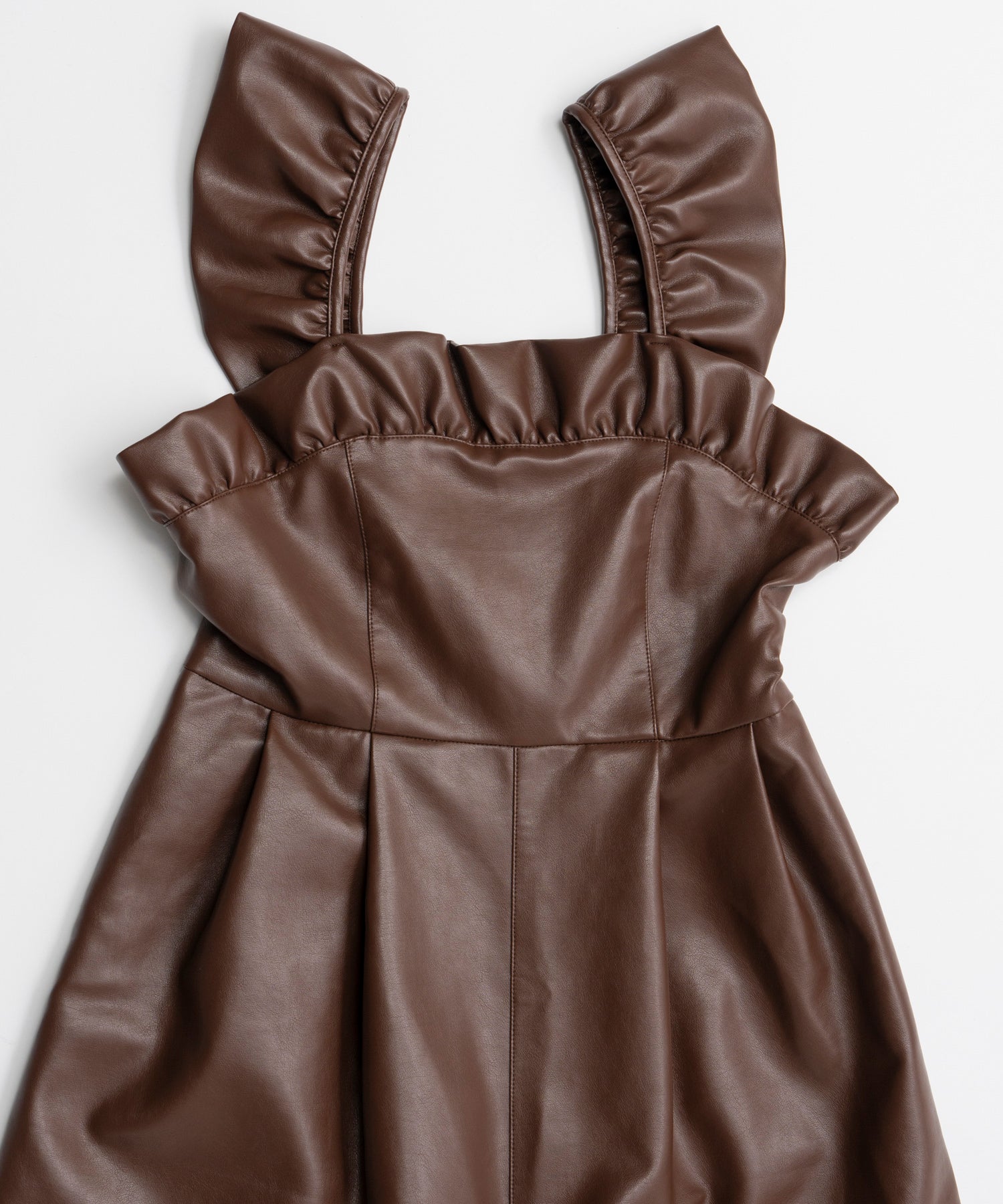 【26AUTUMN PRE-ORDER】Vegan Leather Frill Rompers