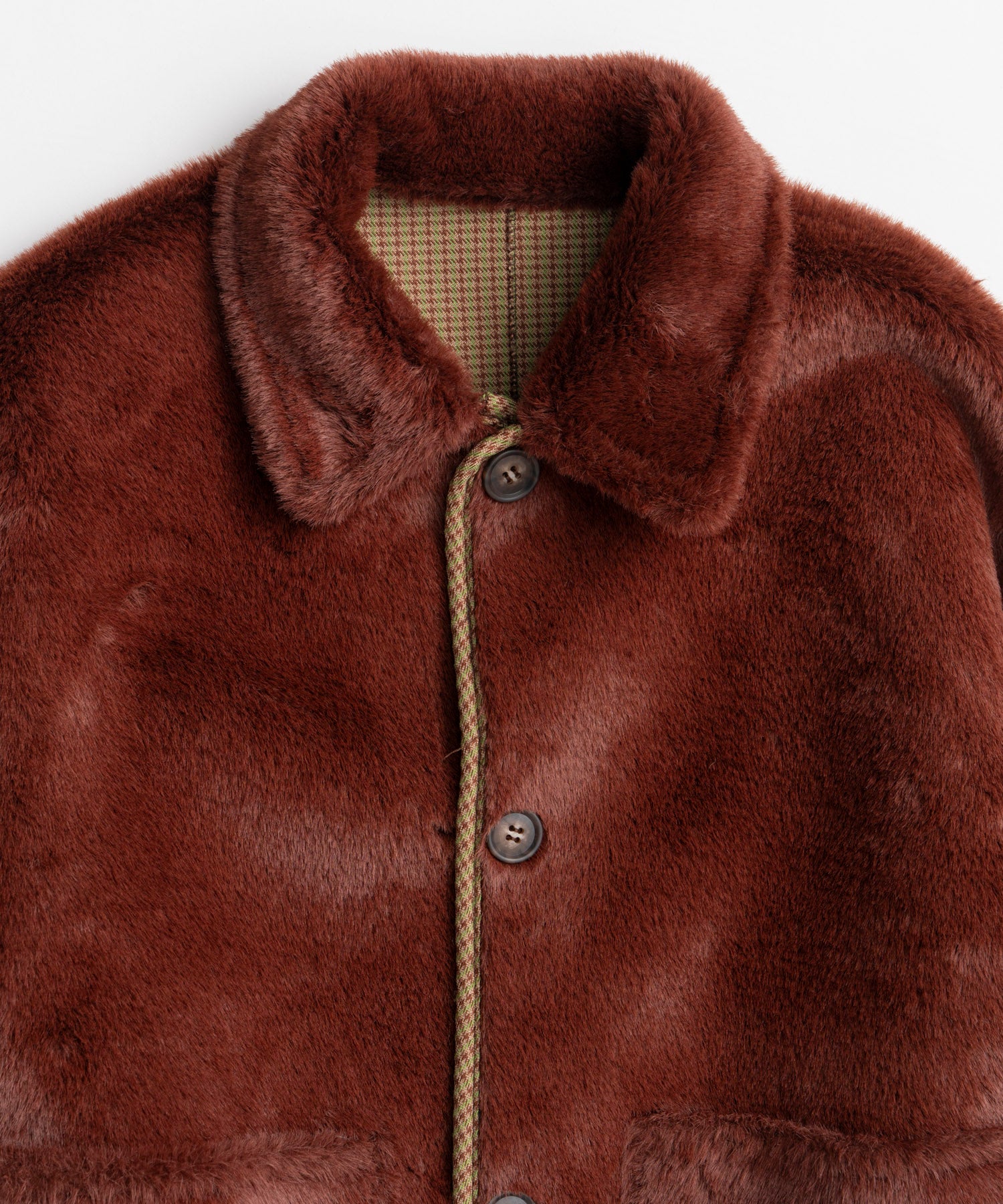 【26WINTER PRE-ORDER】Reversible Checked Boa Coat