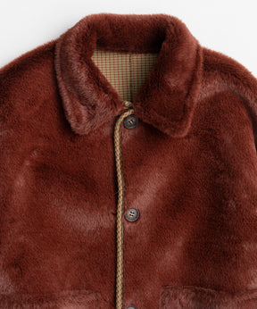【26WINTER PRE-ORDER】Reversible Checked Boa Coat